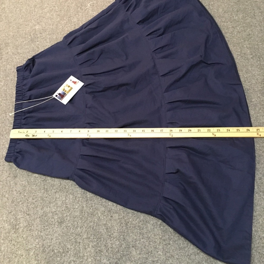 Skirt ORGANIC Girls 14/16 Midi Navy Blue Ruffle Tiered Cotton Mom and Pop's Kids - Picture 8 of 9